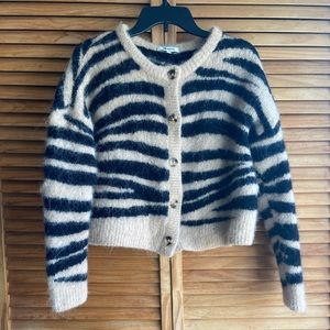 Madewell Button-down Tiger Stripe Sweater Cardigan